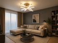 Lustră LED cu Telecomandă Brunhilda 120W, Ø60 cm, Lumină Caldă/Neutră/Rece, Auriu/Alb