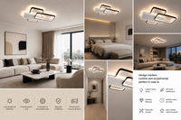 Lustră LED cu Telecomandă Brunetta, 122W, Lumină Caldă/Neutră/Rece, Negru/Alb - AdeHouse — Finisaje și Iluminat Premium.