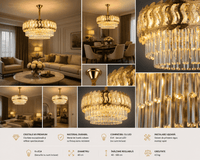 Candelabru Cristal Clarissa, 60W, Auriu - AdeHouse — Finisaje și Iluminat Premium.