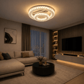 Lustră LED cu Telecomandă Amabile, 66W, cu Cristale, Lumină Caldă/Neutră/Rece, Crom - AdeHouse — Finisaje și Iluminat Premium.