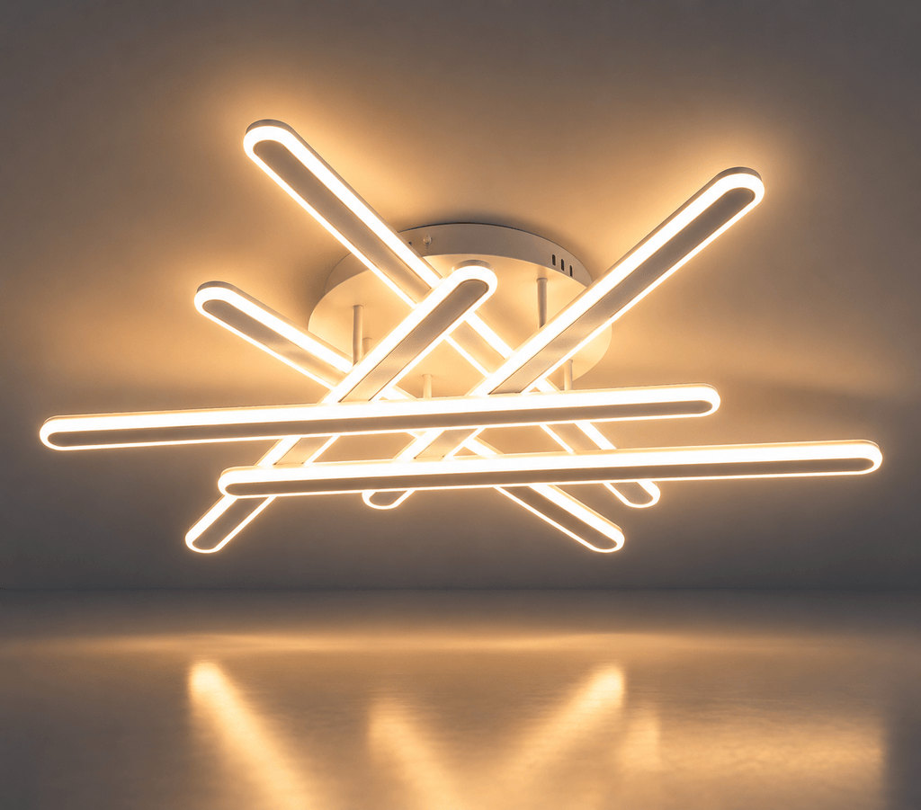 Lustră LED cu Telecomandă Gwendolina, Ø160 cm, Lumină Caldă/Neutră/Rece, Alb - AdeHouse — Finisaje și Iluminat Premium.