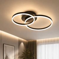 Lustră LED cu Telecomandă Nerina, 61W, cu Inele, Lumină Caldă/Neutră/Rece - AdeHouse — Finisaje și Iluminat Premium.