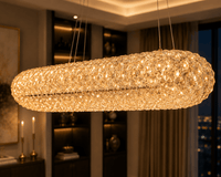 Pendul LED cu Telecomandă Domenica, 124W, Auriu - AdeHouse — Finisaje și Iluminat Premium.