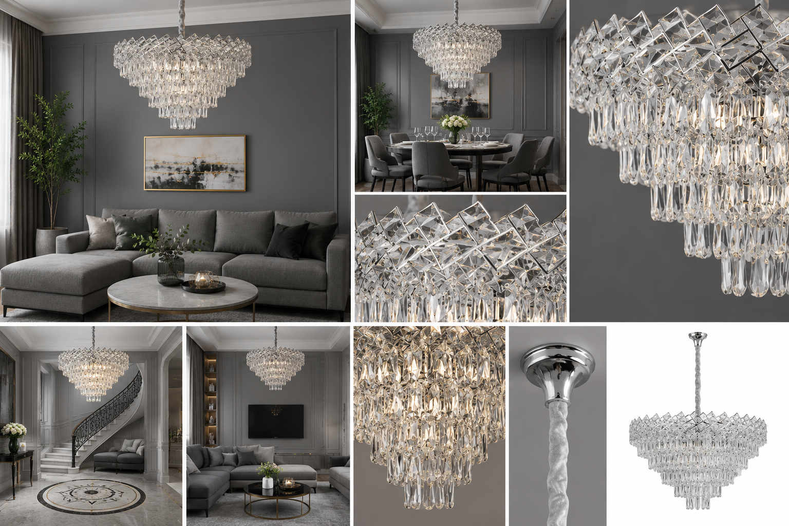 Candelabru Cristal Serafina, Ø60 cm