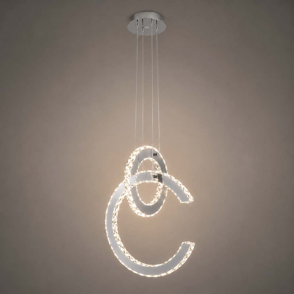 Pendul LED Rosamund II, cu Cristale