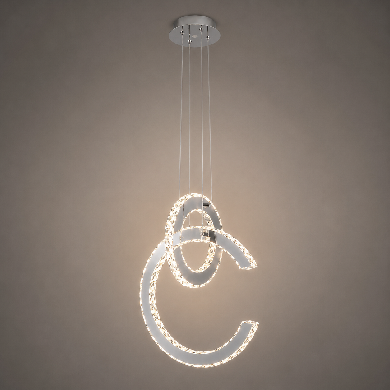 Pendul LED Rosamund II, cu Cristale