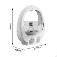 Umidificator cu Bol Decorativ, Boxa Bluetooth si Iluminare RGB, 700 ml, dimensiuni 23 x 25.6 x 16.2 cm, din ABS, alb