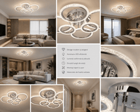 Lustră LED cu Telecomandă Albertina, 132W, Lumină Caldă/Neutră/Rece - AdeHouse — Finisaje și Iluminat Premium.