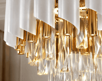 Candelabru Cristal Wrenna 300W, Auriu/Alb - AdeHouse — Finisaje și Iluminat Premium.