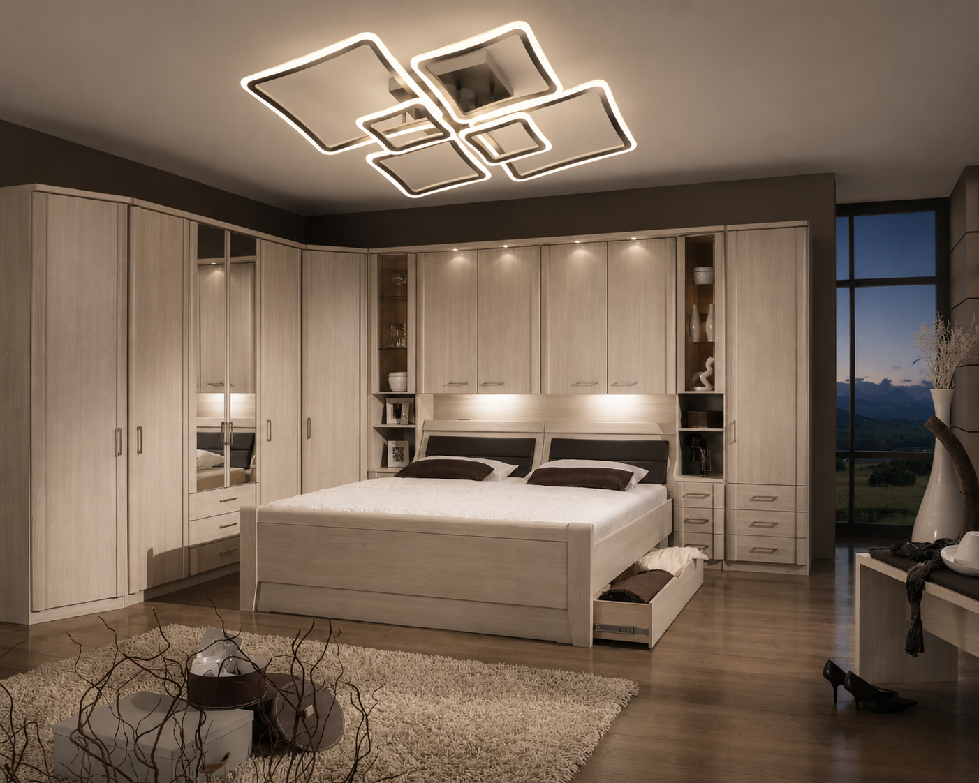 Lustră LED cu Telecomandă Ravenna 168W, Dimabilă