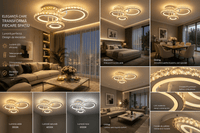 Lustră LED cu Telecomandă Zephyrine 134W, Lumină Caldă/Neutră/Rece, Dimabilă - AdeHouse — Finisaje și Iluminat Premium.