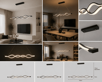 Pendul LED cu Telecomandă Celestia II, Lumină Caldă/Neutră/Rece, Dimabil, Negru - AdeHouse — Finisaje și Iluminat Premium.