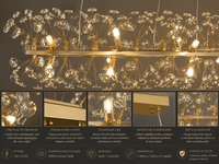 Candelabru Cristal Vionne, Auriu - AdeHouse — Finisaje și Iluminat Premium.