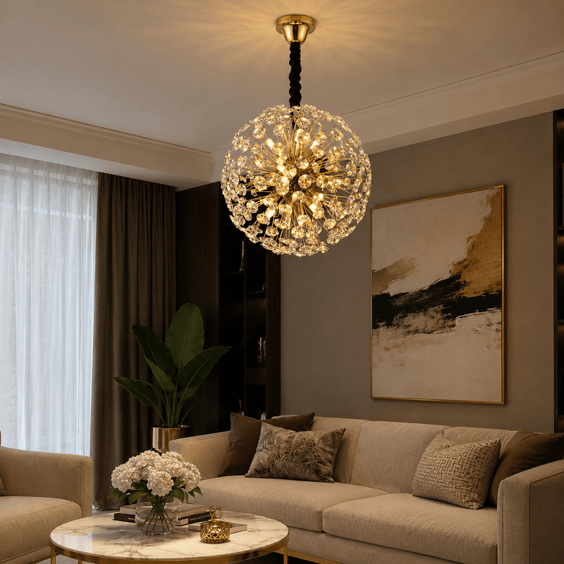 Candelabru Cristal Ginevora, Auriu