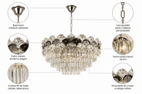 Candelabru Cristal Novaria, Ø60 cm, cu Telecomandă, Dimabil - AdeHouse — Finisaje și Iluminat Premium.