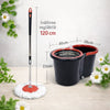 Set Mop Rotativ 8 litri, Cuva din Inox, 4 Rezerve Diferite + Perie Rosturi