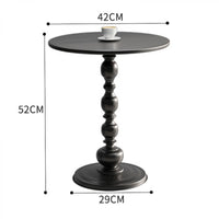 Masuta de cafea retro, fier, pentru living, dormitor sau balcon 52 x 38 cm, negru