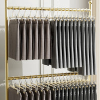 Set 10 umerase cu clips pentru pantaloni, otel, 31 x 13 cm, crem