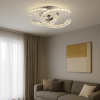 Lustră LED cu Telecomandă Serenella 56W, cu Cristale, Dimabilă - AdeHouse — Finisaje și Iluminat Premium.