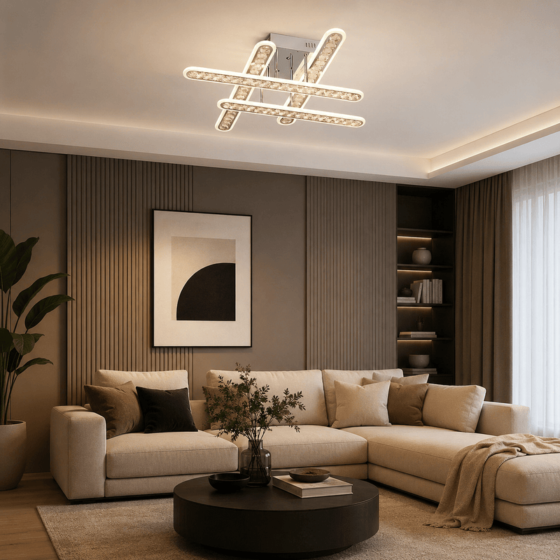Lustră LED cu Telecomandă Novalie 200W, 71×71 cm, Dimabilă