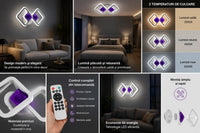 Lustră LED AURELIA 52W cu Telecomandă, 2800–6500K, 220 × 450 mm