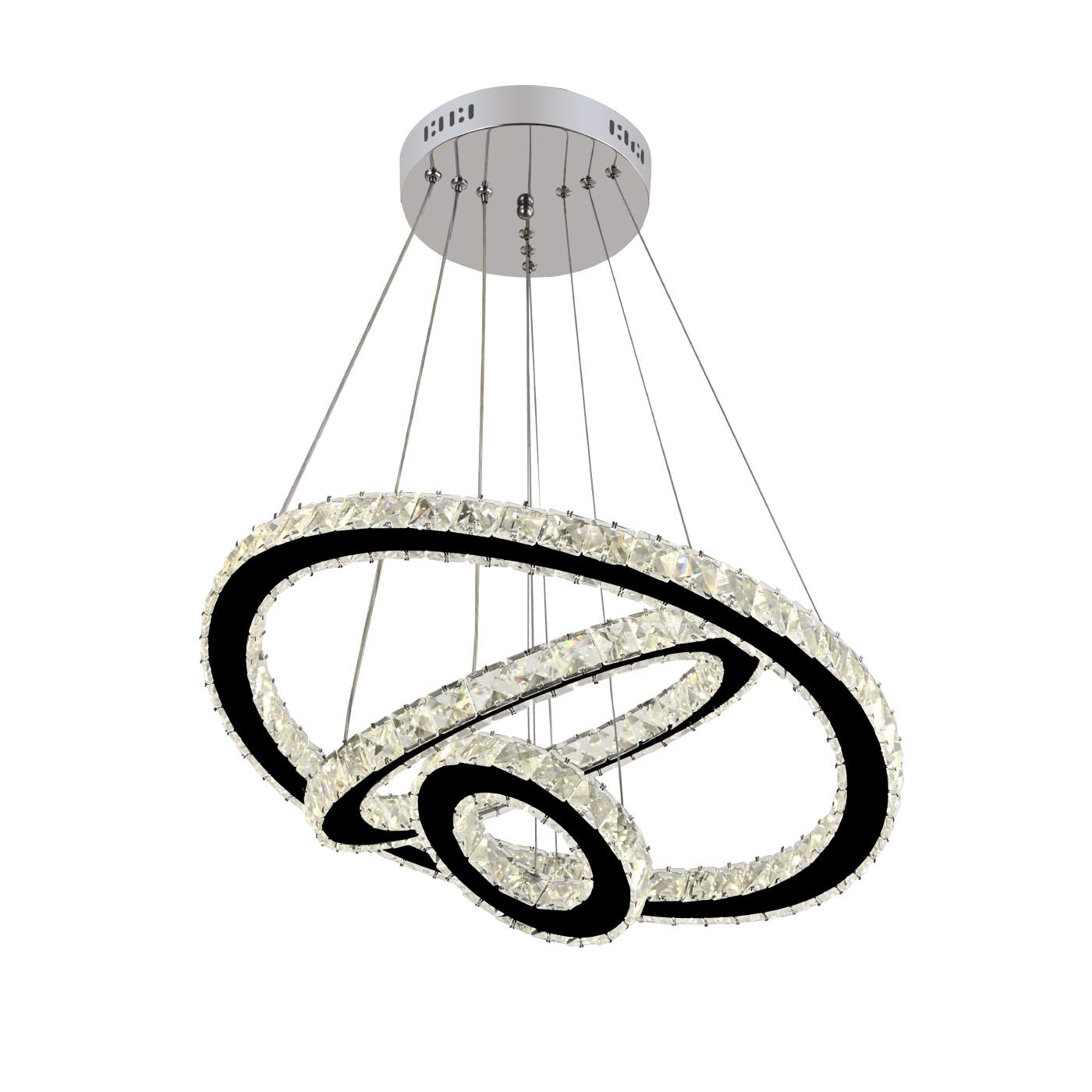 Candelabru Delphina 58W, Ø55 cm, cu Inele, cu Telecomandă, Dimabil