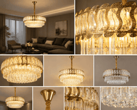 Candelabru Cristal Coralie, Auriu - AdeHouse — Finisaje și Iluminat Premium.
