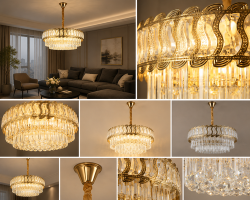 Candelabru Cristal Coralie, Auriu