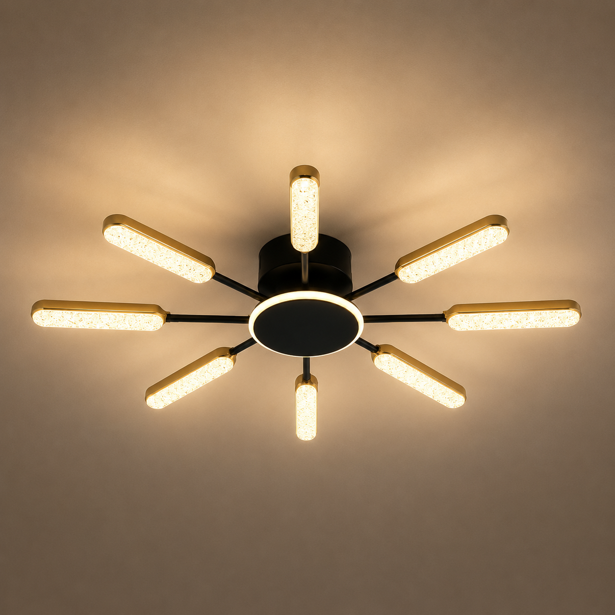 Lustră LED cu Telecomandă Maribel, Ø76 cm, Lumină Caldă/Neutră/Rece, Negru