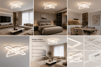 Lustră LED cu Telecomandă Ubaldina, 192W, Lumină Caldă/Neutră/Rece, Alb - AdeHouse — Finisaje și Iluminat Premium.