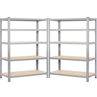 Raft metalic cu 5 polite, cadru otel galvanizat, polita MDF, 175kg/polita