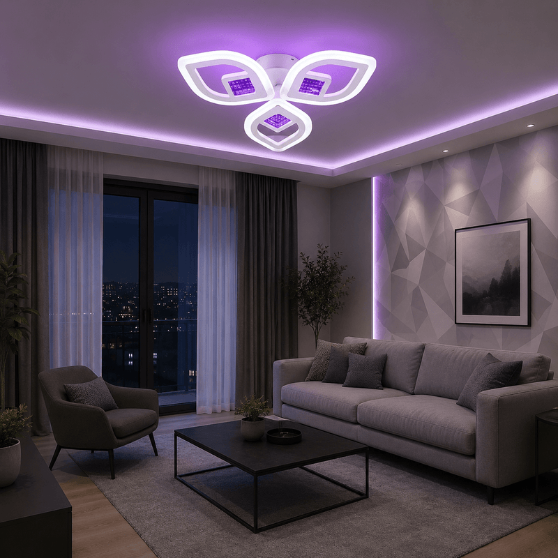 Lustră LED cu Telecomandă Ludovica, Ø44 cm, 78W, Lumină Caldă/Neutră/Rece