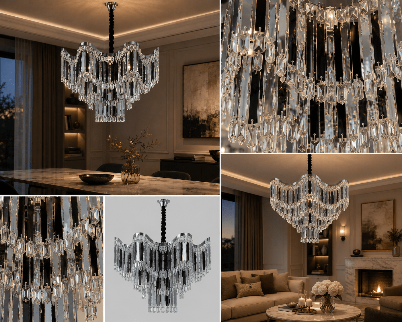 Candelabru Cristal Emiliana, 60W, Crom - AdeHouse — Finisaje și Iluminat Premium.