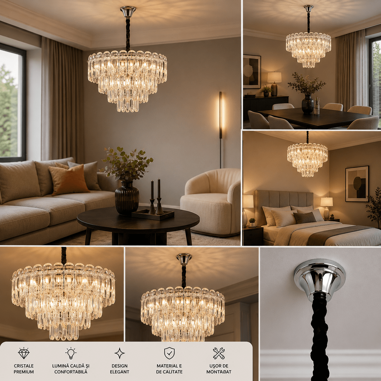 Candelabru Amelina, 60W, Auriu - AdeHouse — Finisaje și Iluminat Premium.