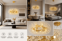 Candelabru Cristal Orsola, 60W, Auriu - AdeHouse — Finisaje și Iluminat Premium.