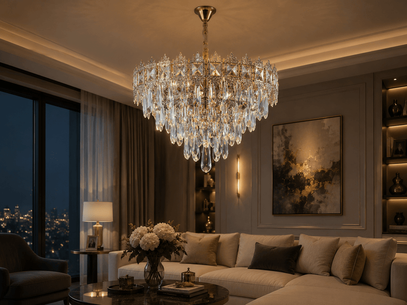 Candelabru Elestria, 60W, 40×125 cm, Auriu