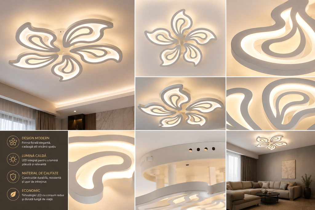 Lustră LED cu Telecomandă Nerida 150W, Ø69 cm, Lumină Caldă/Neutră/Rece, Dimabilă, Negru
