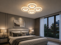 Lustră LED cu Telecomandă Seraphina 96W, Lumină Caldă/Neutră/Rece, Dimabilă, Alb/Crom