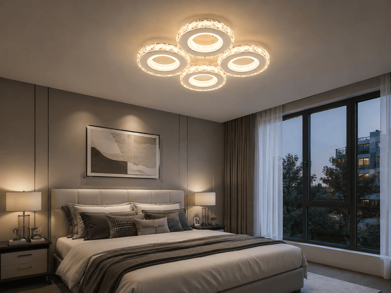 Lustră LED cu Telecomandă Seraphina 96W, Ø43 cm, Lumină Caldă/Neutră/Rece, Dimabilă, Alb/Crom