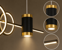 Pendul LED cu Telecomandă Trinita, 120W, Lumină Caldă/Neutră/Rece, Auriu/Negru - AdeHouse — Finisaje și Iluminat Premium.