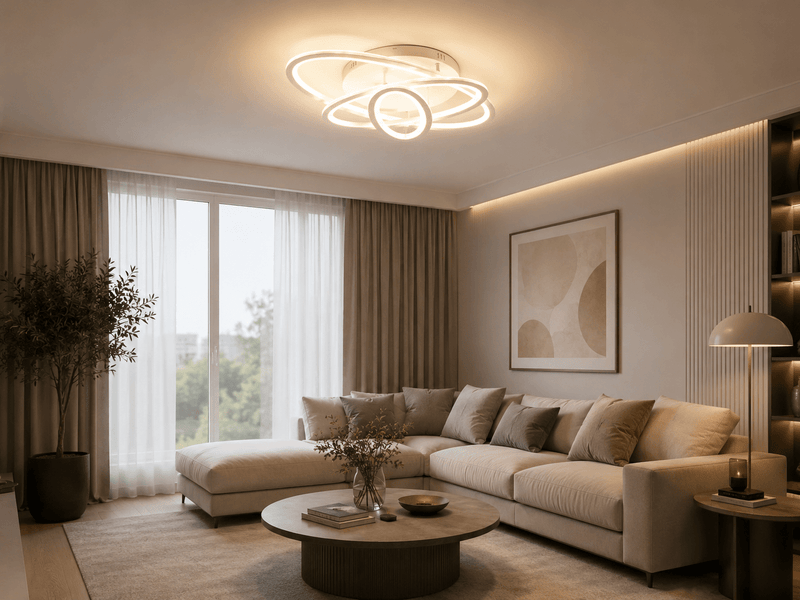 Lustră LED cu Telecomandă Evangelina, Ø60 cm, 138W, Lumină Caldă/Neutră/Rece