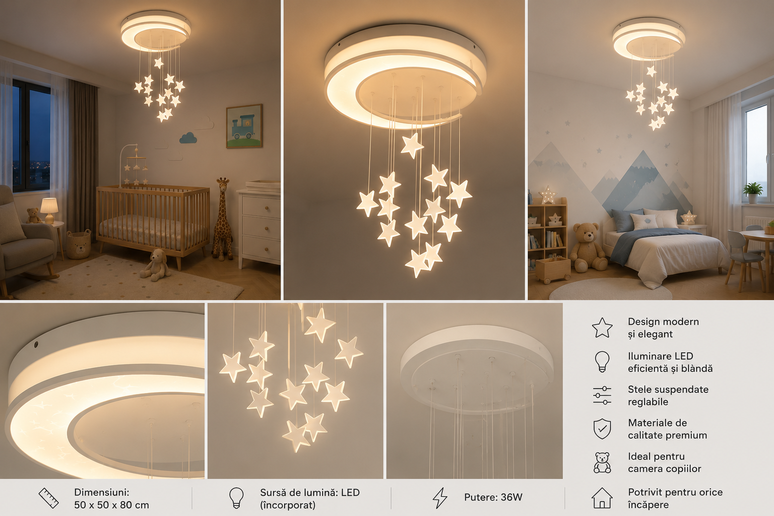 Lustră LED Yelena 60W, Dimabilă