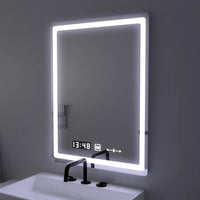 Oglindă LED Baie cu Dezaburire Nataliana, Ceas - AdeHouse — Finisaje și Iluminat Premium.
