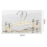 Set 10 umerase cu clips pentru pantaloni, otel, 31 x 13 cm, crem