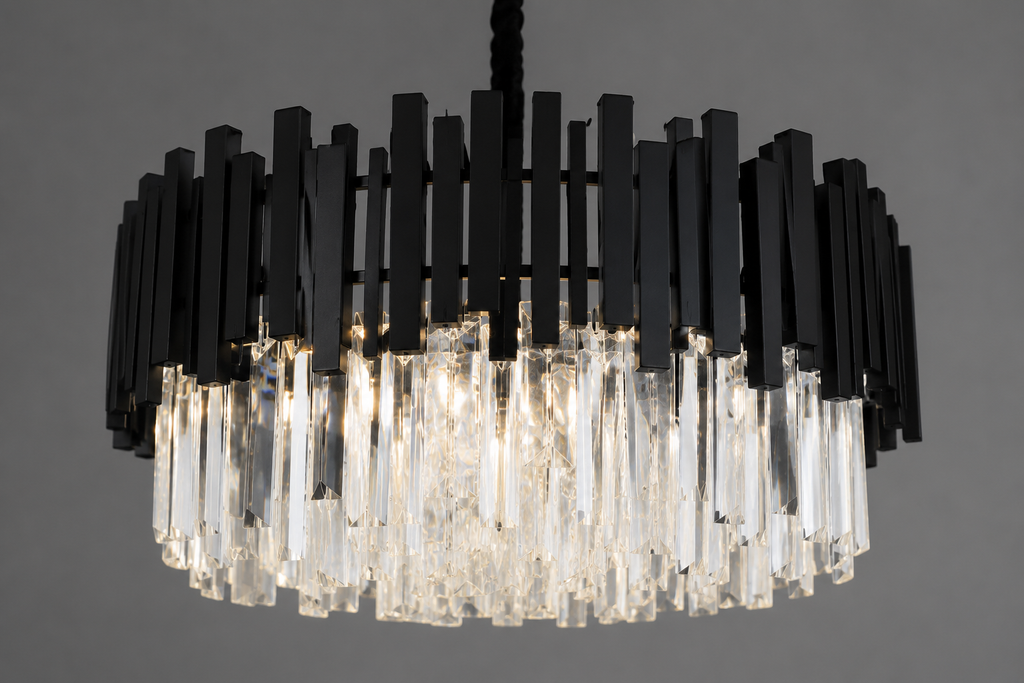 Candelabru Cristal Jacinta, Ø60 cm, Negru