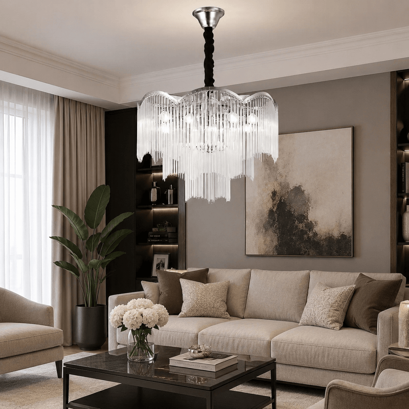 Candelabru Modestina, Ø60 cm, 60W, Crom