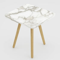 Masuta decorativa cu picioare din lemn, 34 x 34 cm, stil nordic