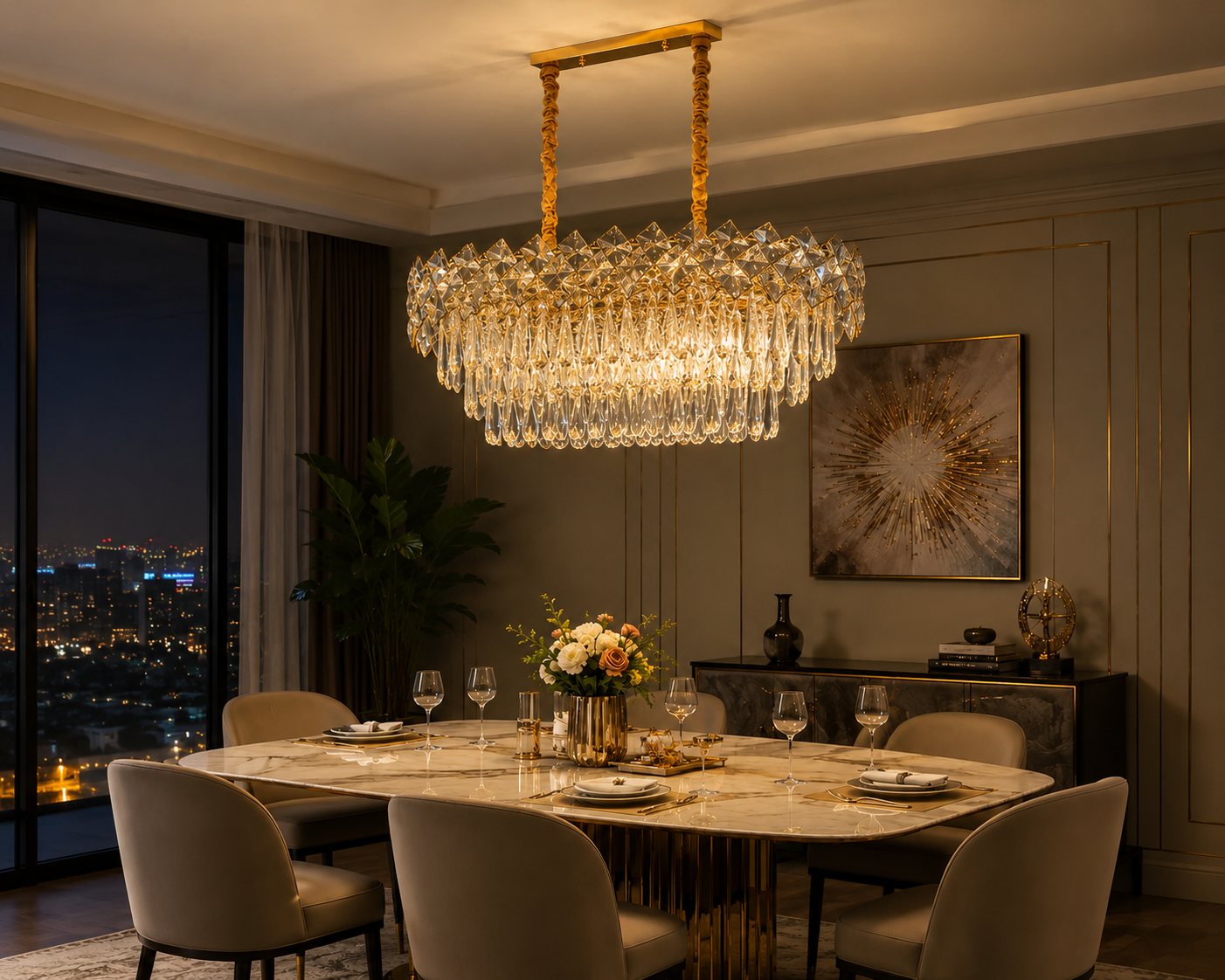 Candelabru Cristal Orabela 60W, Design Modern