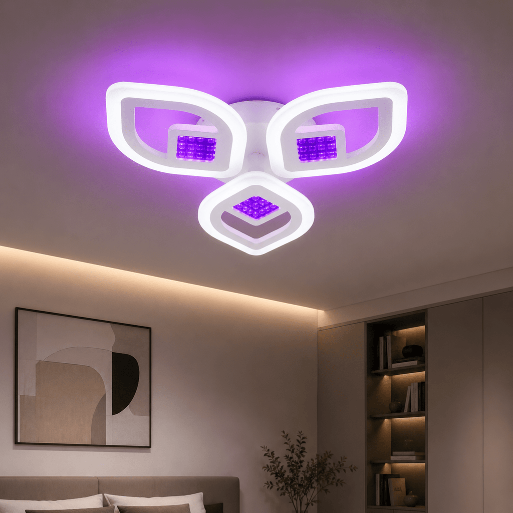 Lustră LED cu Telecomandă Ludovica, 78W, Lumină Caldă/Neutră/Rece - AdeHouse — Finisaje și Iluminat Premium.