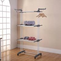 Uscator vertical, mobil si pliabil pentru rufe cu suport umerase, inaltime 173cm